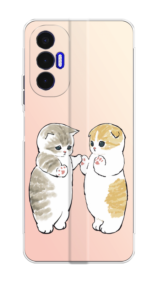

Чехол на Tecno Pova 3 "Пухлые котики", Розовый;бежевый;серый, 301550-1