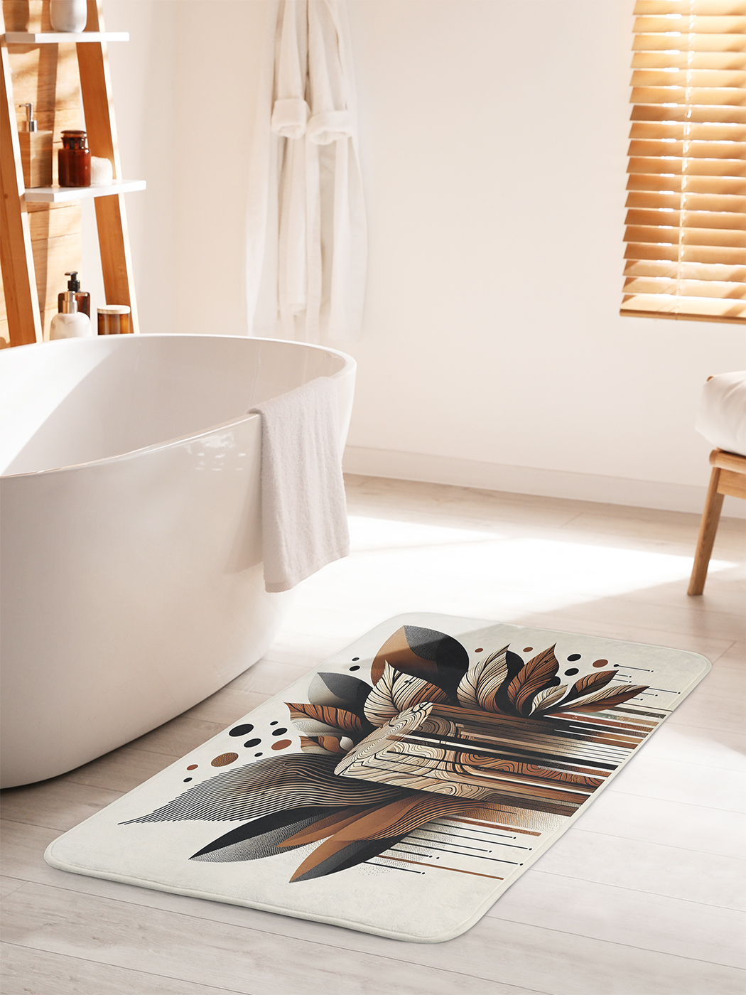 

Коврик для ванной туалета душа JoyArty "Бревно и листья", bath_sd2903_60x100
