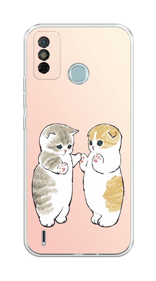 

Чехол на Tecno Spark 6 Go "Пухлые котики", Розовый;бежевый;серый, 300250-1