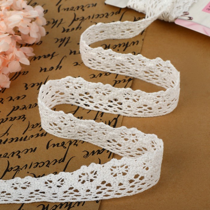 

Кружево вязаное, 27 ± 3 мм  2,7 ± 0,5 м, цвет белый