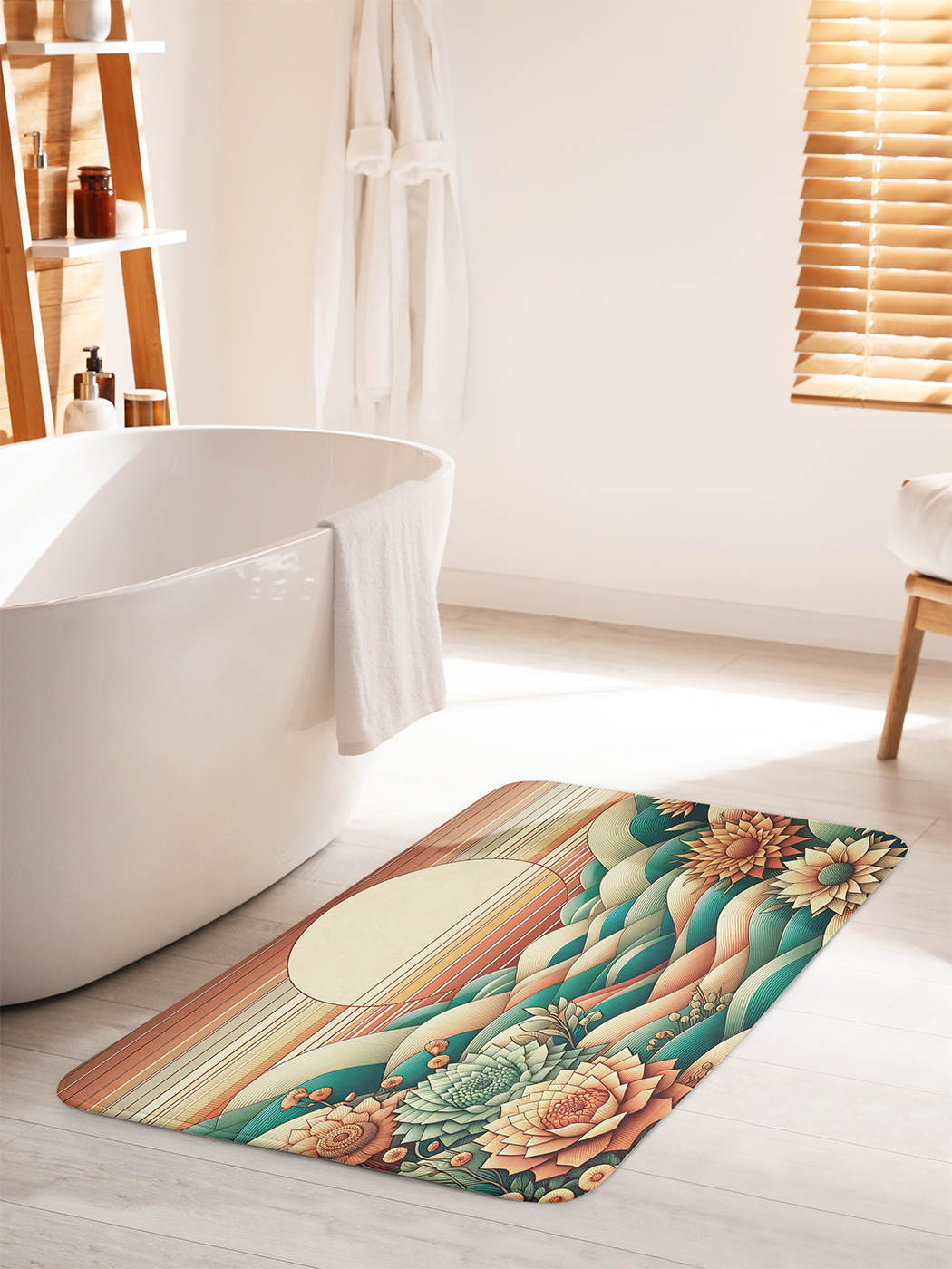 

Коврик для ванной туалета душа JoyArty "Закат над холмами", bath_sd2890_60x100