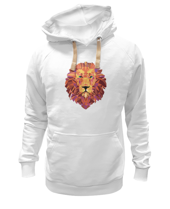 Толстовка унисекс Printio Лев (lion) белая 2XL