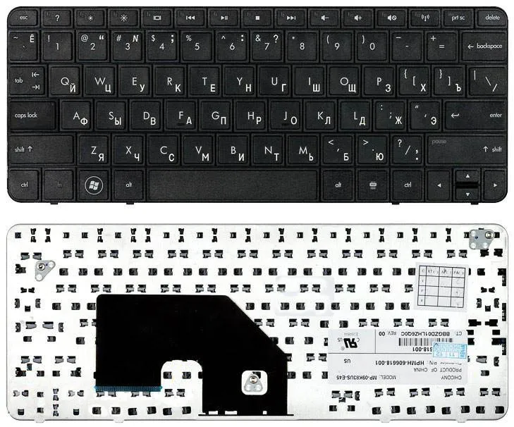 

Клавиатура для нетбуков HP Compaq Mini 110-3000, CQ10-400 Series, p/n: MP-09K83US-E45, V11