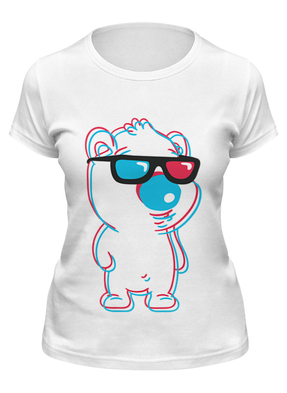 

Футболка женская Printio Медведь 3d белая 2XL, Белый, Медведь 3d