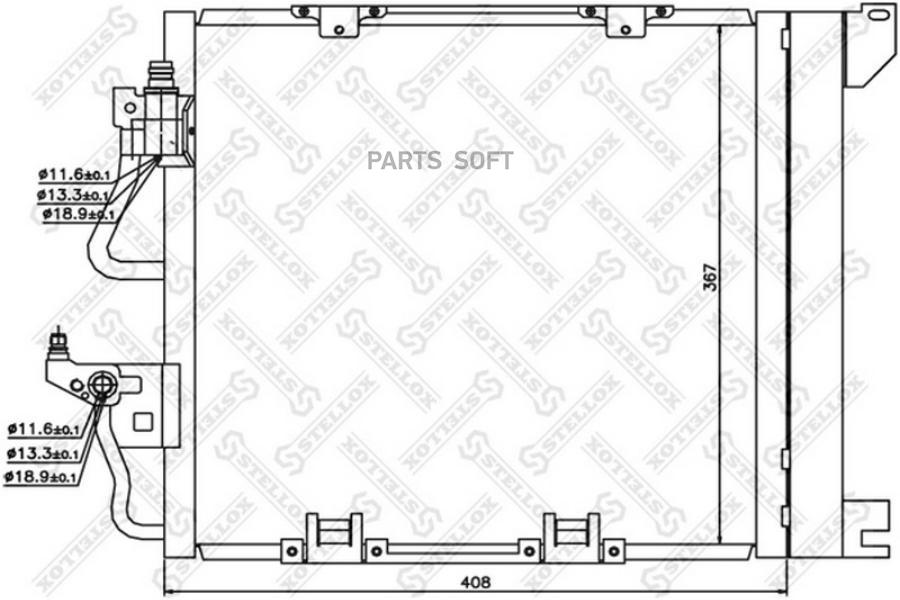 

STELLOX 10-45195-SX_!радиатор конд.\ Opel Astra 1.7CDTi 04>, 1045195SX