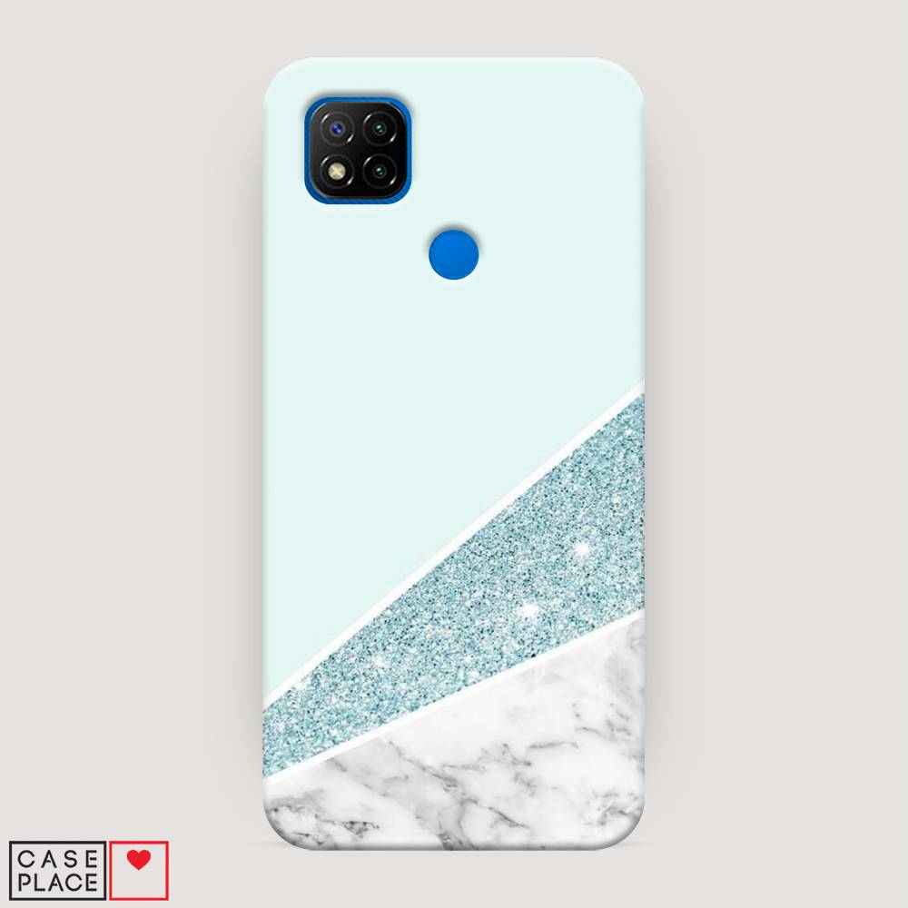 

Пластиковый чехол "Мрамор с голубыми блестками" на Xiaomi Redmi 9C, 39020-2