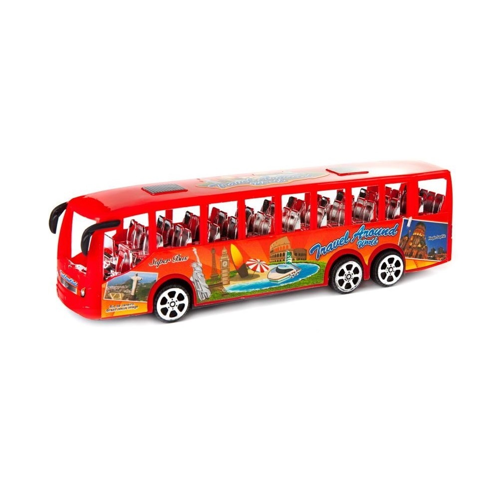

игрушечная машинка пластмассовая Автобус, 24х6х8 см, Разноцветный