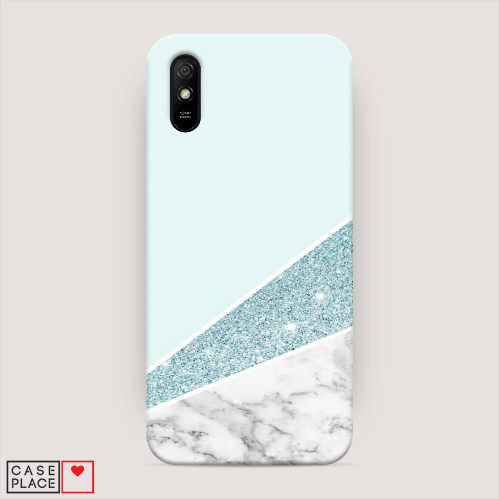 

Пластиковый чехол "Мрамор с голубыми блестками" на Xiaomi Redmi 9A, 38920-2