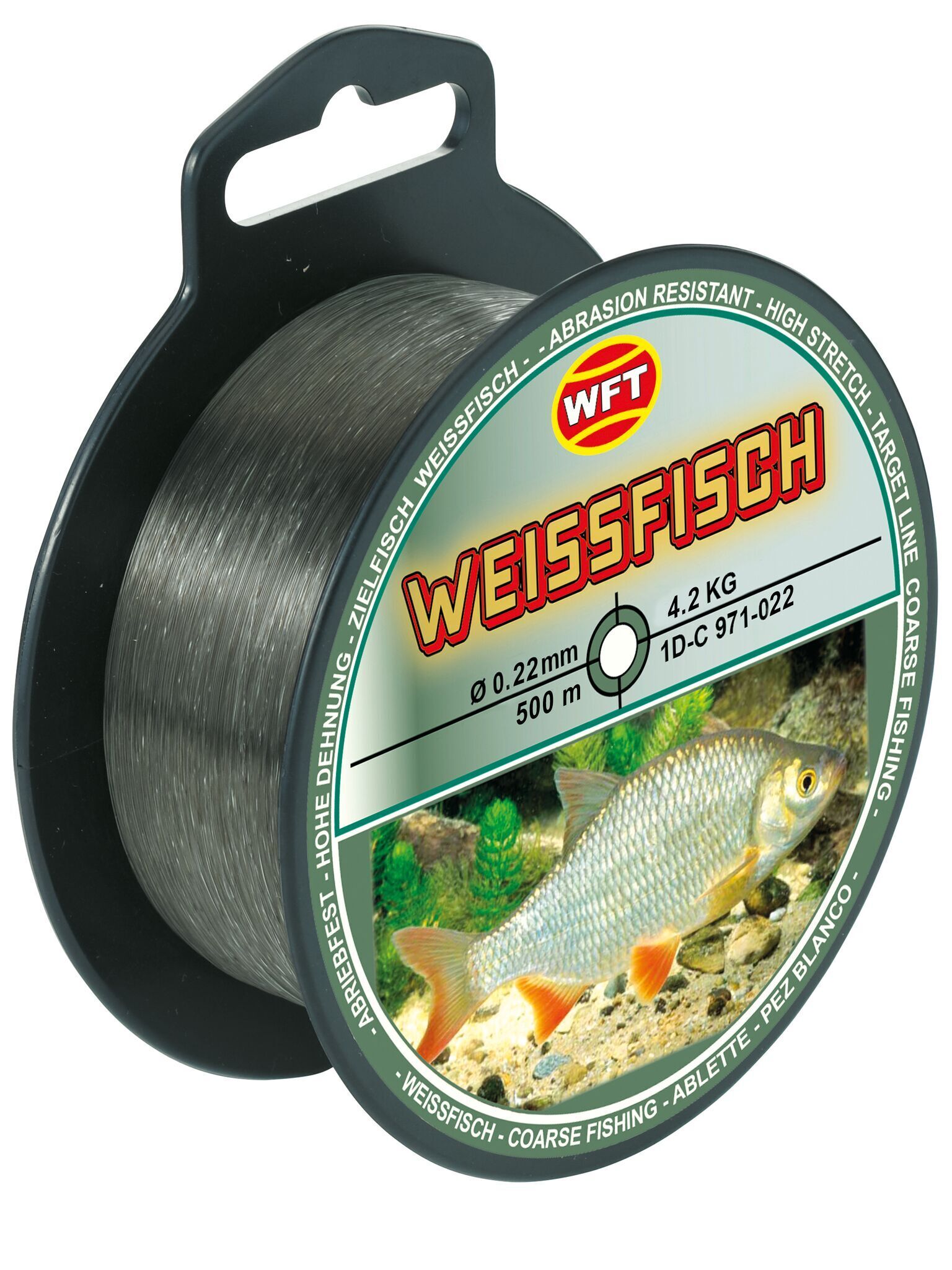 Рыболовная леска WFT Zielfisch Weissfisch 500 м, 0.22 мм Green