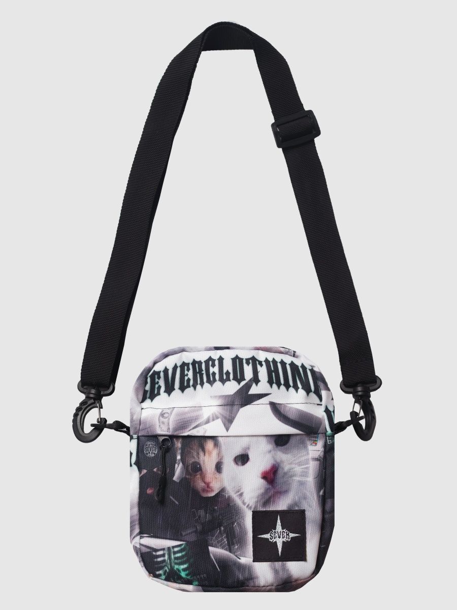 

Сумка унисекс Severclothing B-Cats, белый, Серый, B-Cats