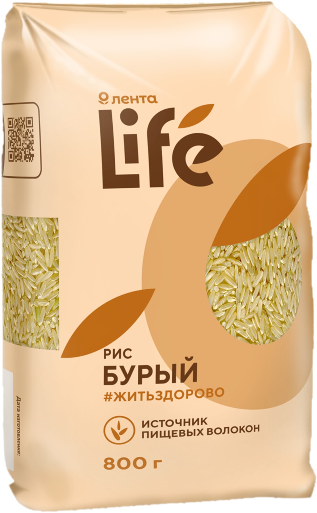 Рис Лента Life бурый 800 г