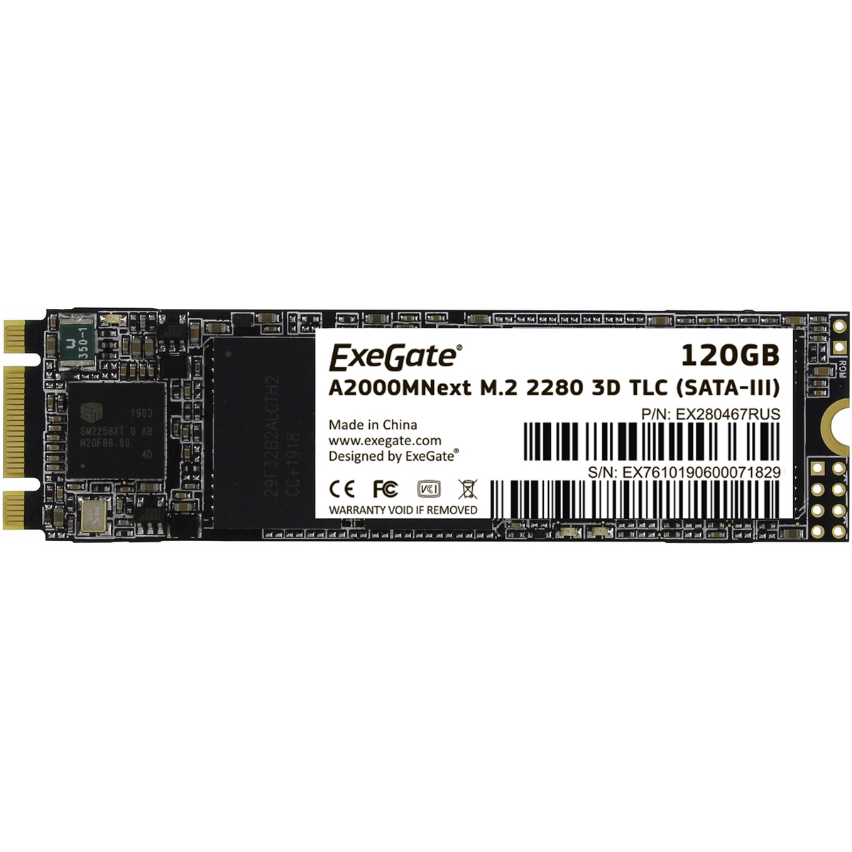 фото Ssd диск exegate 120гб (ex280467rus)