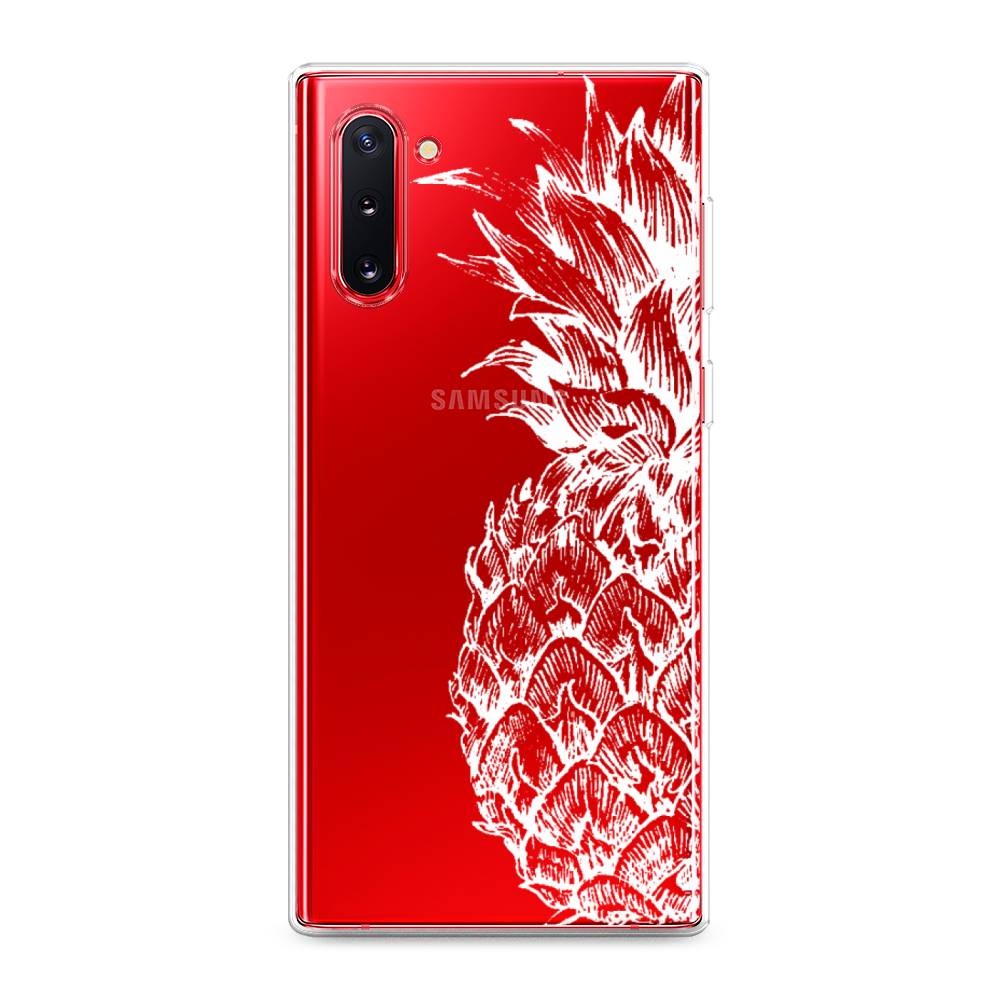 

Чехол Awog на Samsung Galaxy Note 10 "Ананас графика белая", Разноцветный, 28650-10
