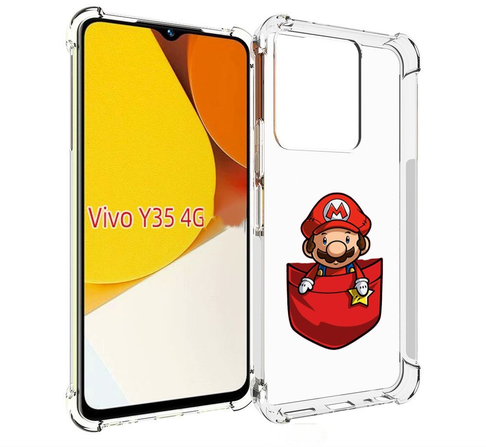 

Чехол MyPads марио в кармашке детский для Vivo Y35 4G 2022 / Vivo Y22, Прозрачный, Tocco