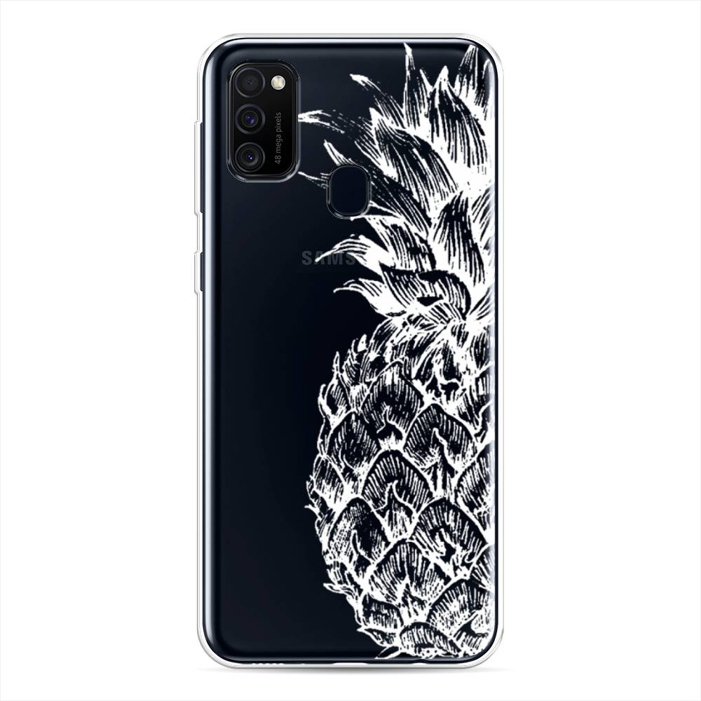 

Чехол Awog на Samsung Galaxy M30s/M21 "Ананас графика белая", Разноцветный, 29850-10
