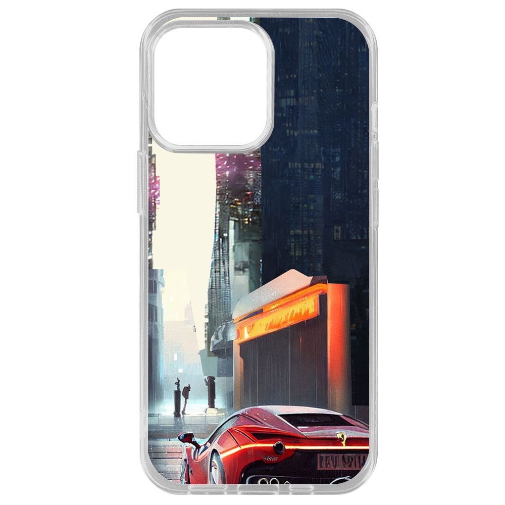 

Чехол-накладка Krutoff Clear Case Сити для iPhone 14 Pro Max, Прозрачный