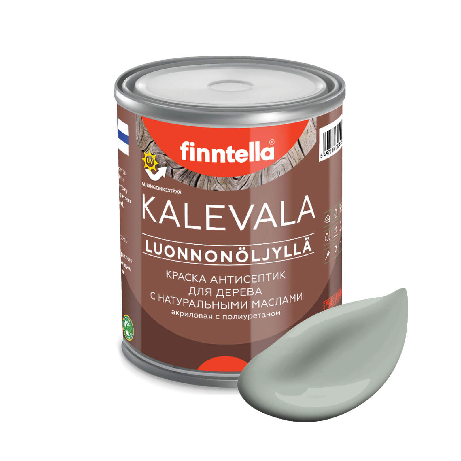 

Краска для дерева и деревянных фасадов FINNTELLA KALEVALA, с натуральным маслом и полиурет, Зеленый, KALEVALA NLC