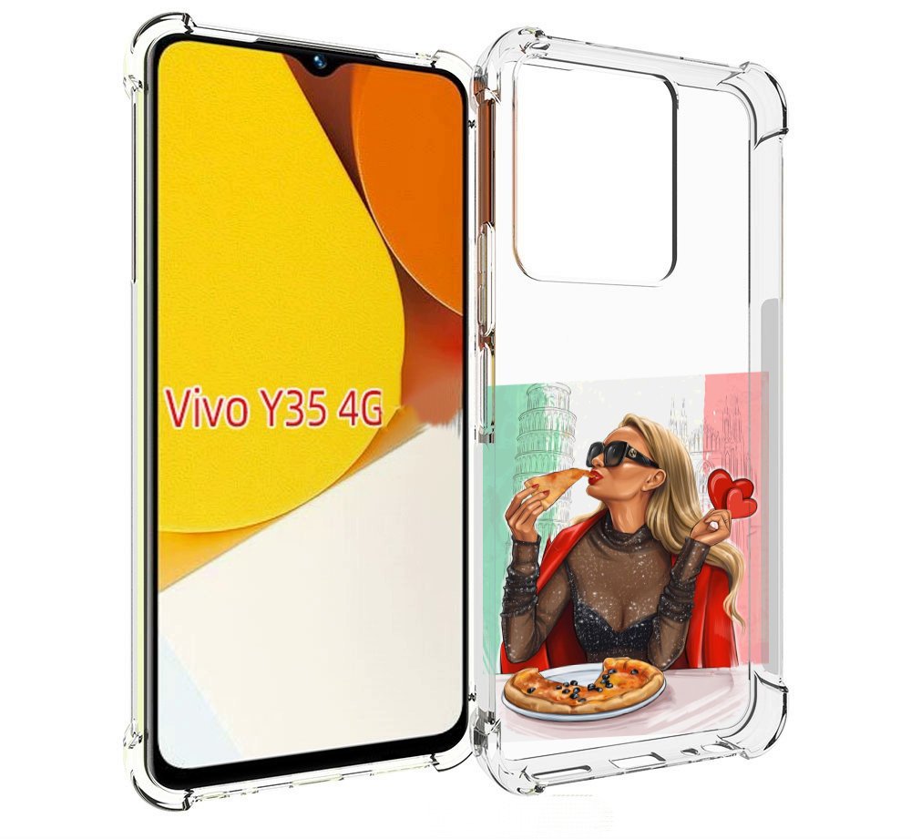 

Чехол MyPads любительница-пиццы женский для Vivo Y35 4G 2022 / Vivo Y22, Прозрачный, Tocco