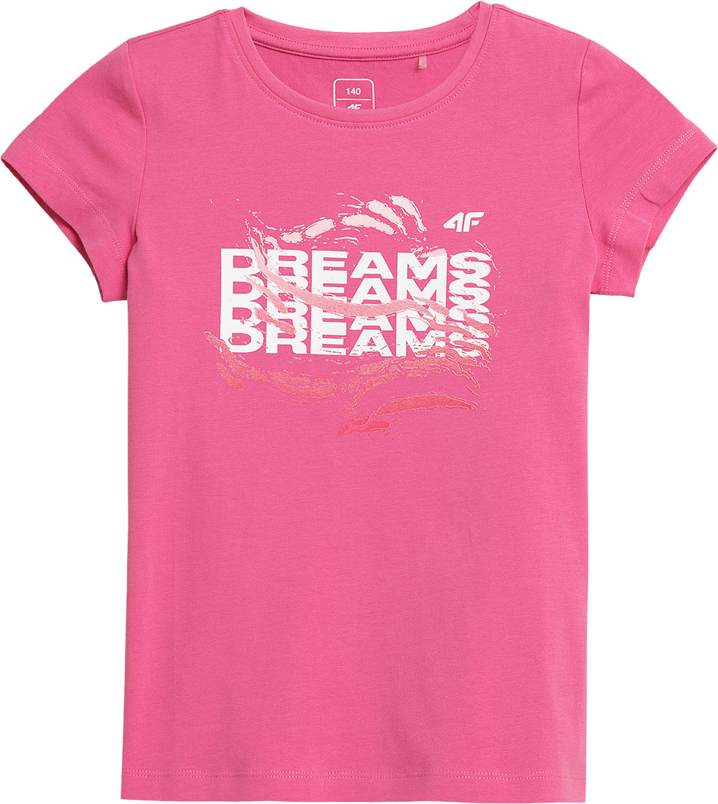 Купить Футболка детская 4F Girl'S T-Shirts HJZ21-JTSD007-54S цв.розовый р.128,