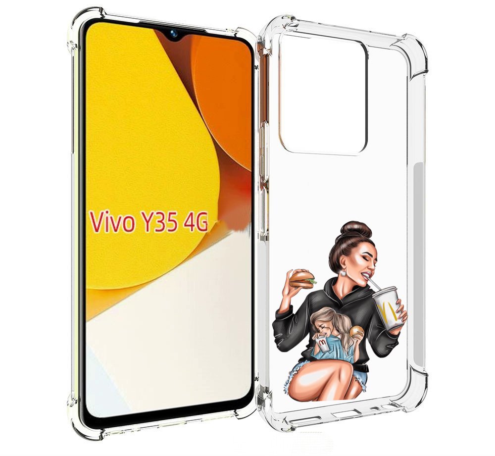 

Чехол MyPads любительница-макдональдс женский для Vivo Y35 4G 2022 / Vivo Y22, Прозрачный, Tocco