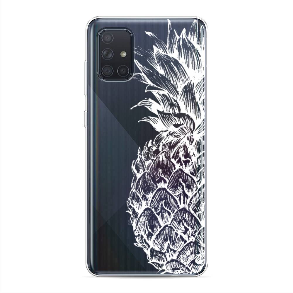 фото Силиконовый чехол "ананас графика белая" на samsung galaxy a71 awog