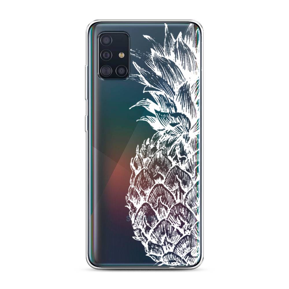 

Чехол Awog на Samsung Galaxy A51 "Ананас графика белая", Разноцветный, 28950-10
