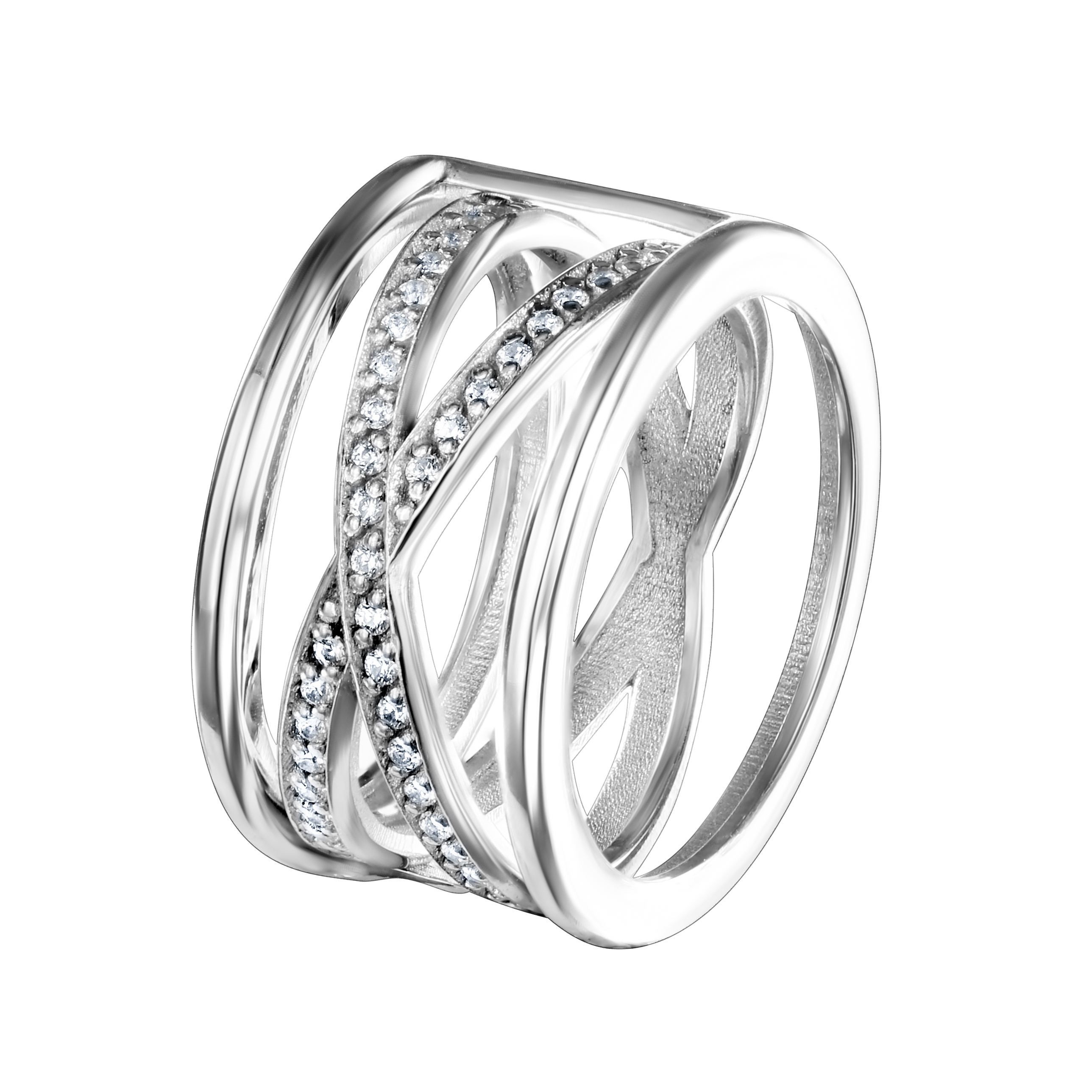 

Кольцо наборное из серебра с фианитом р. 17 TEOSA 10129-2085-СZ, 10129-2085-СZ