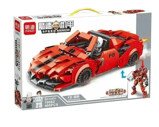 

Конструктор minGDi Спорткар Ferrari F8 (2 в 1) 10062 + 2 героя, Г-5-665