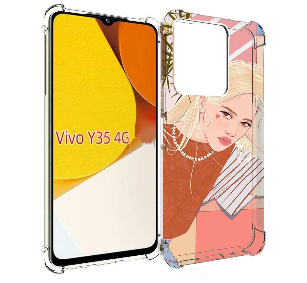 

Чехол MyPads летняя-девочка женский для Vivo Y35 4G 2022 / Vivo Y22, Прозрачный, Tocco