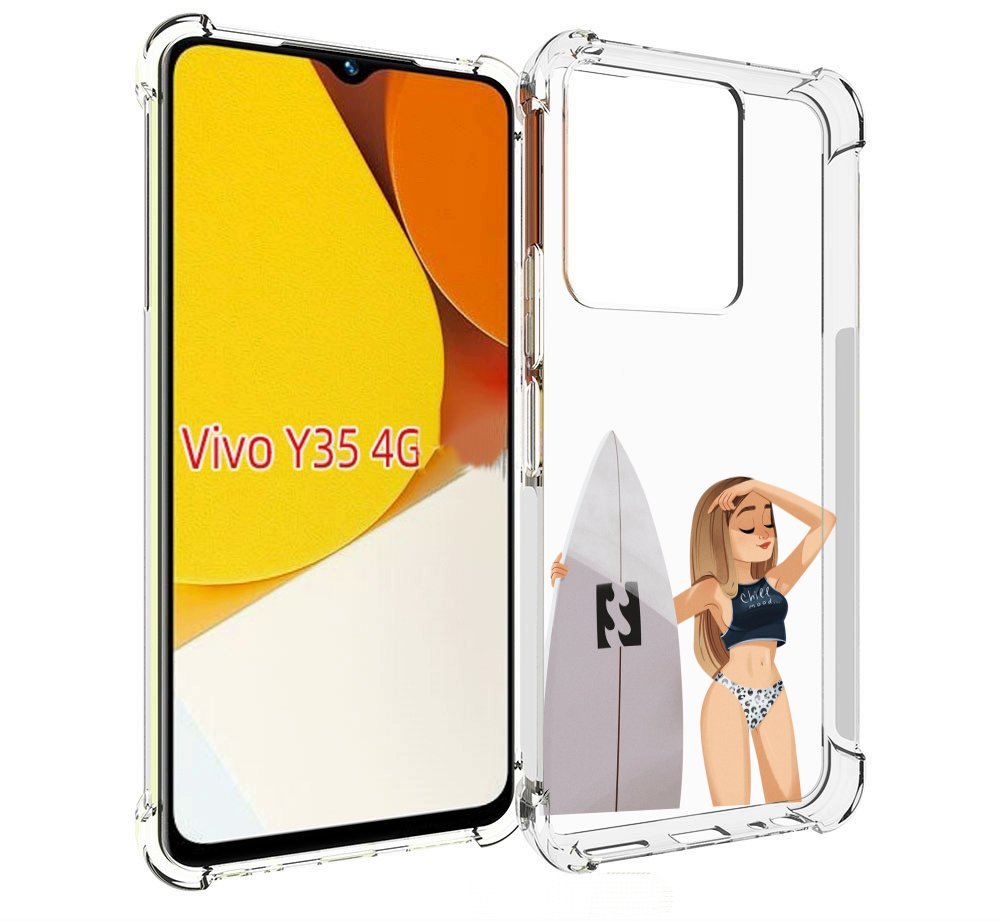 

Чехол MyPads летний-серф для Vivo Y35 4G 2022 / Vivo Y22, Прозрачный, Tocco
