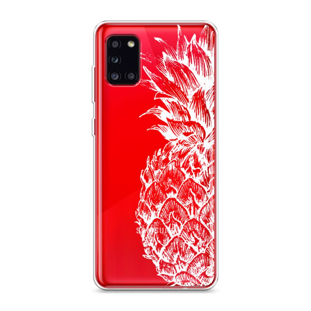 фото Силиконовый чехол "ананас графика белая" на samsung galaxy a31 awog