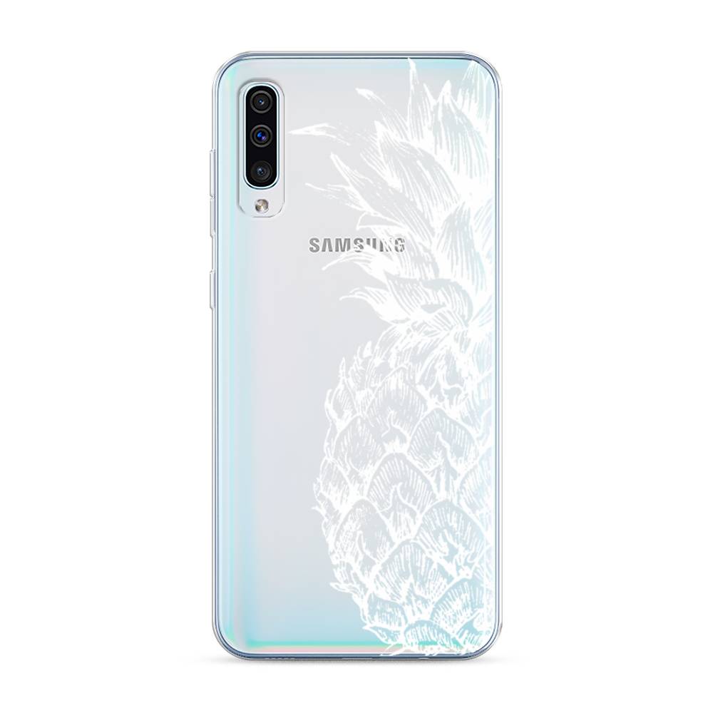 фото Силиконовый чехол "ананас графика белая" на samsung galaxy a30s awog