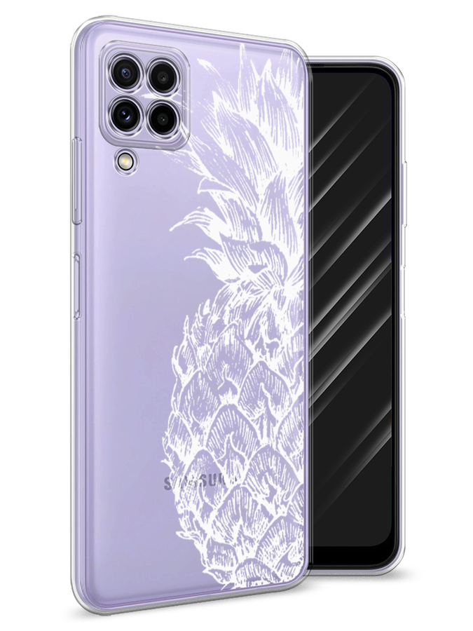 

Чехол Awog на Samsung Galaxy A22 / Самсунг A22 "Ананас графика белая", Разноцветный, 2103150-10