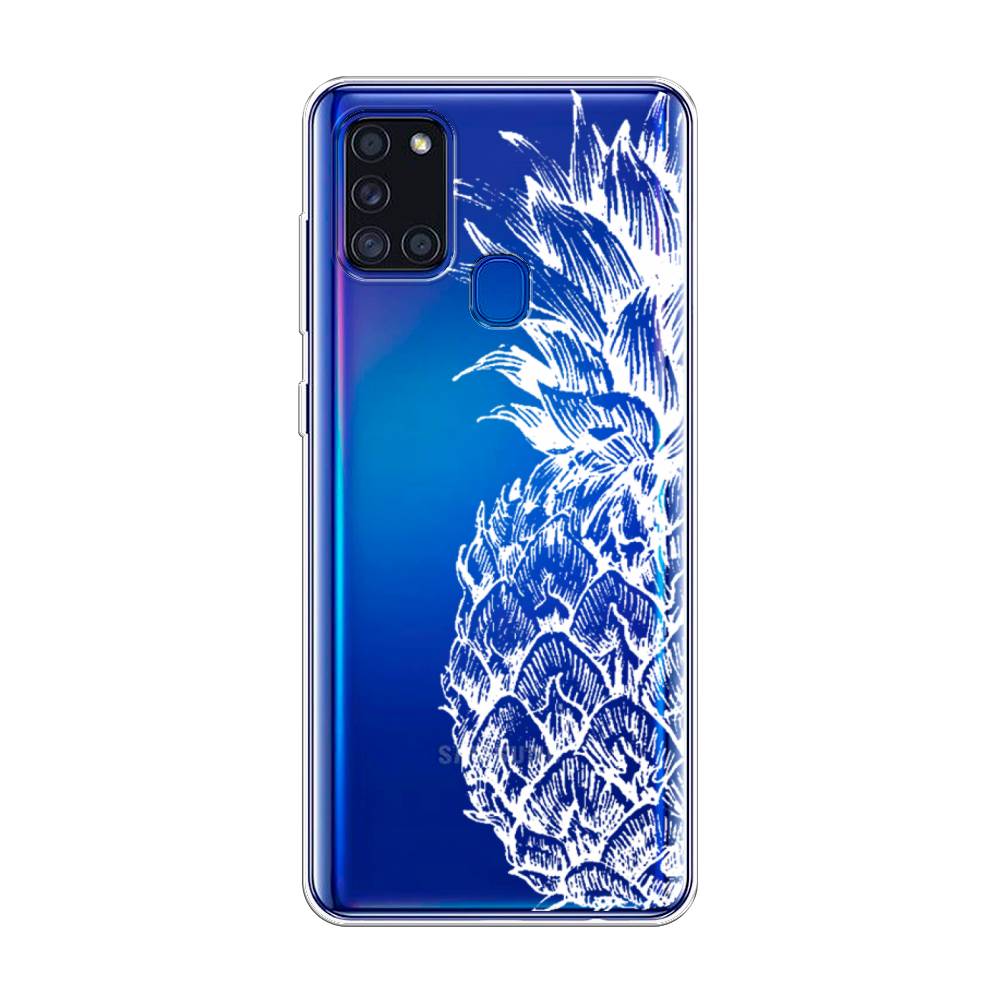 фото Силиконовый чехол "ананас графика белая" на samsung galaxy a21s awog