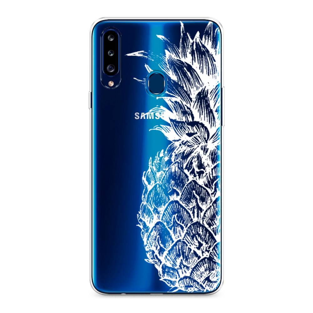 фото Силиконовый чехол "ананас графика белая" на samsung galaxy a20s awog