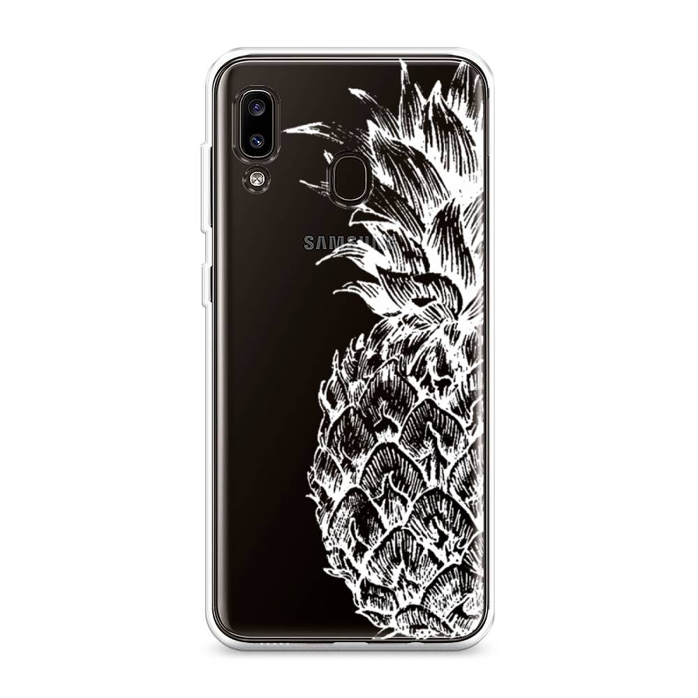 

Чехол Awog на Samsung Galaxy A20/A30 "Ананас графика белая", Разноцветный, 27650-10