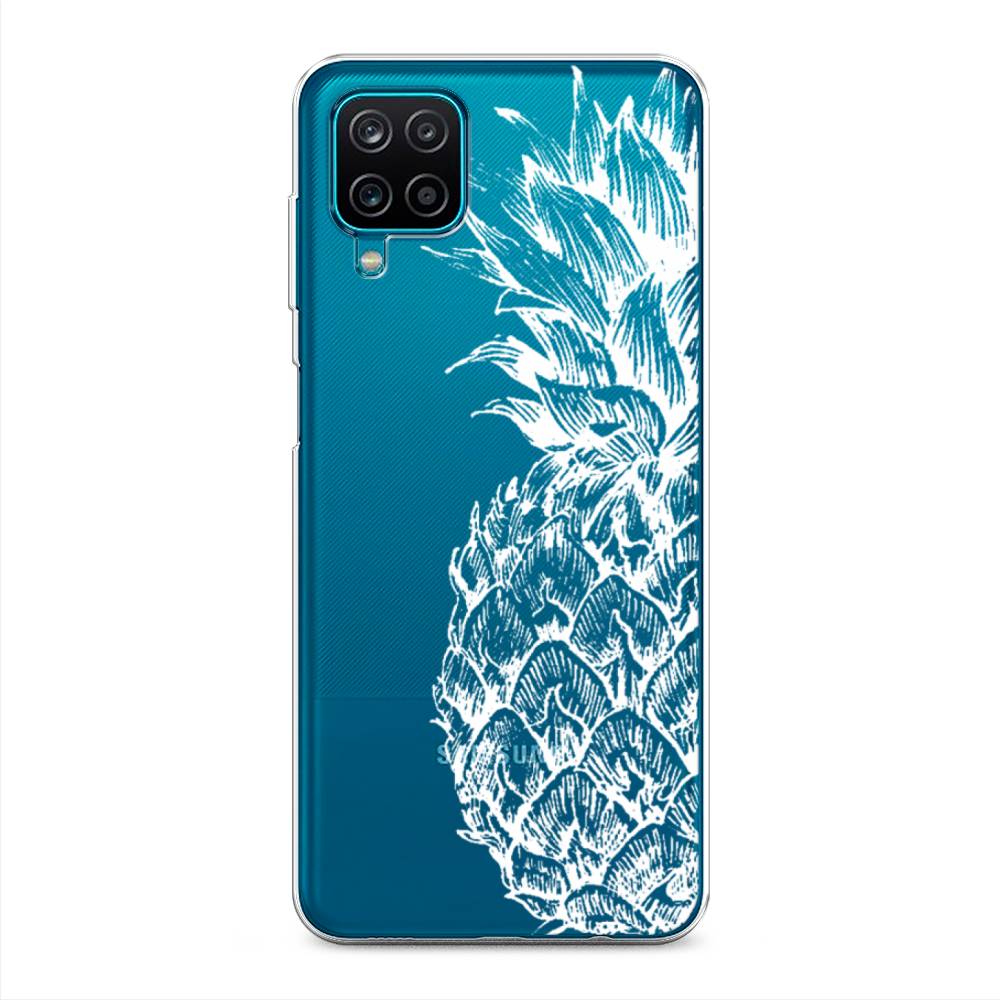 фото Силиконовый чехол "ананас графика белая" на samsung galaxy a12 awog
