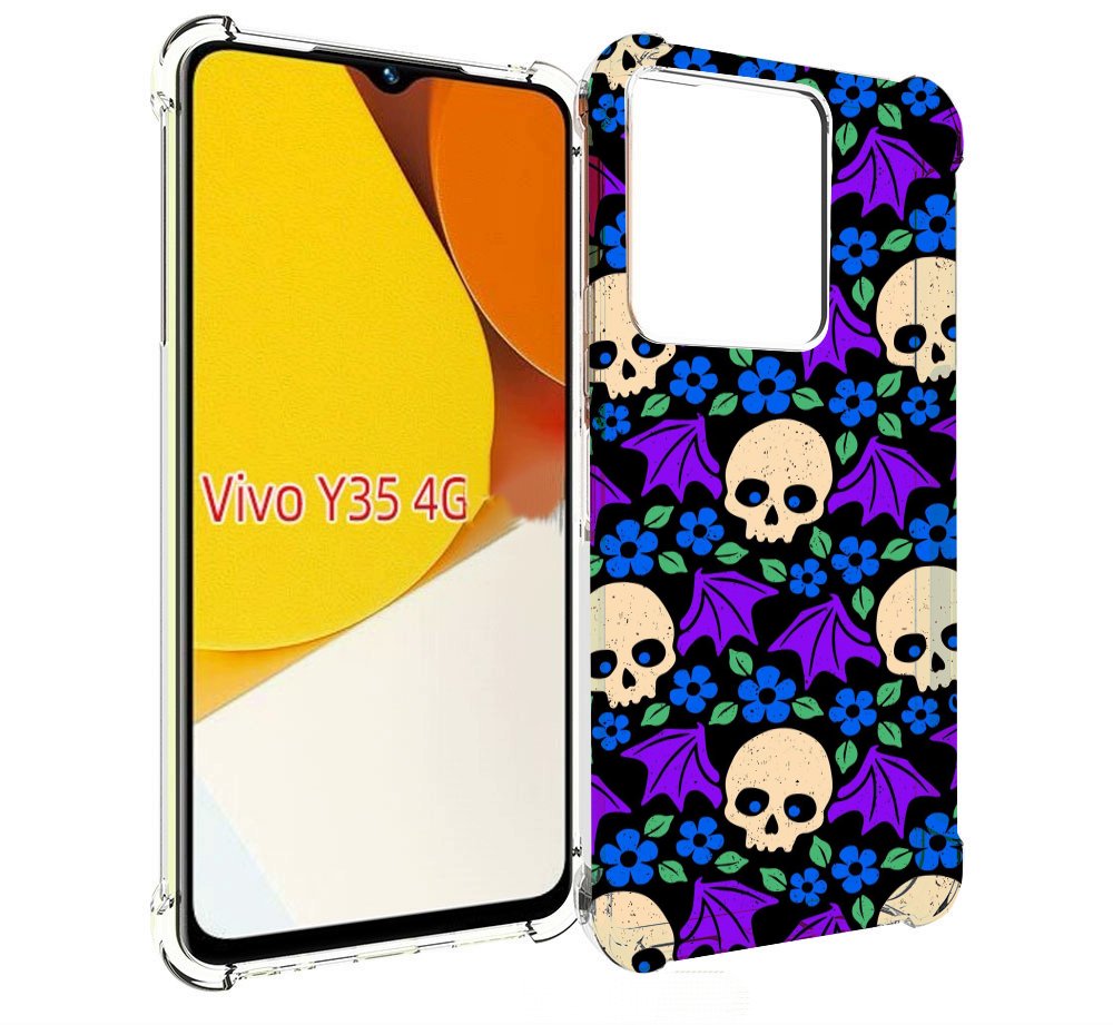 

Чехол MyPads крылатые черепа для Vivo Y35 4G 2022 / Vivo Y22, Прозрачный, Tocco