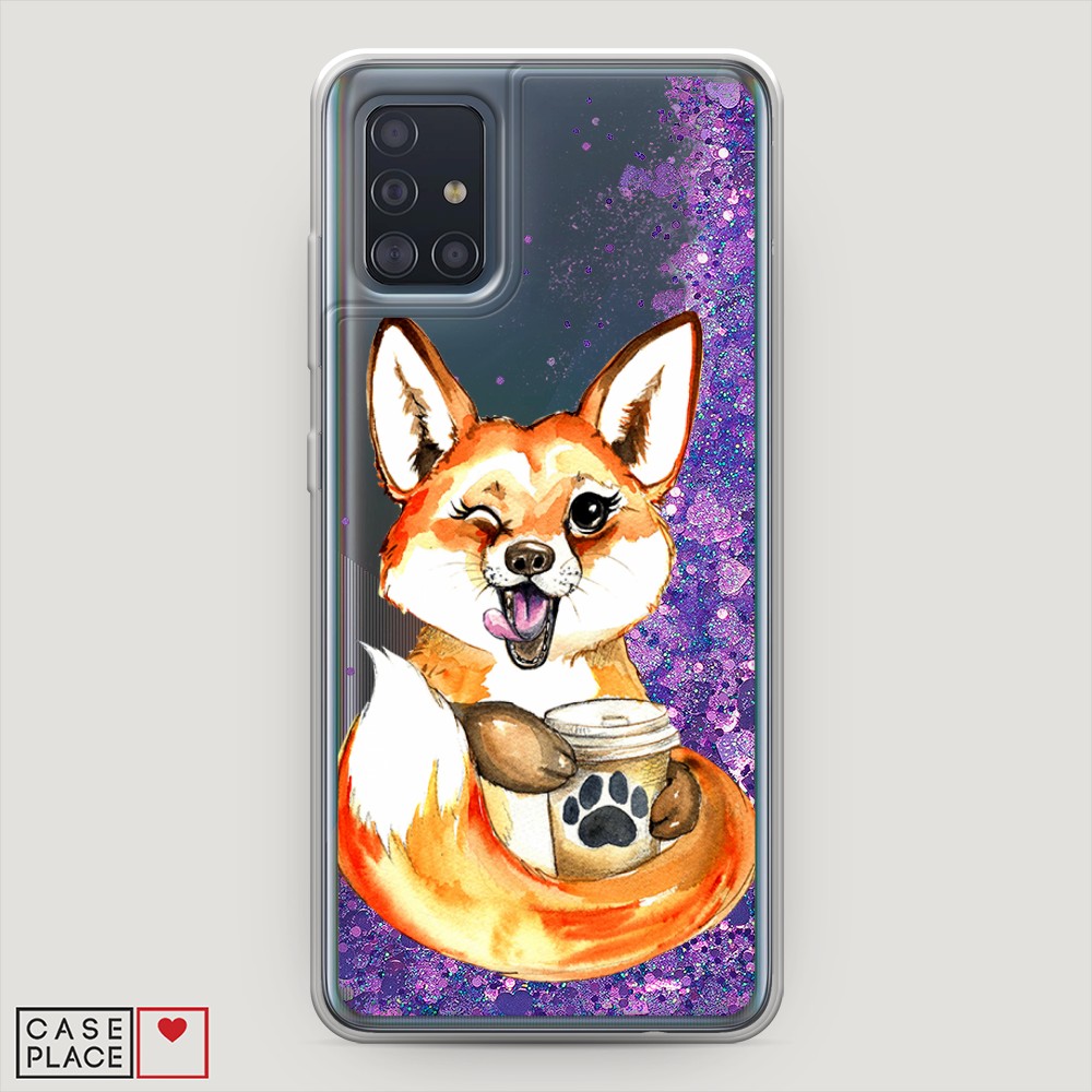 

Чехол Awog на Samsung Galaxy A51 "Подмигивающая лиса с кофе", Разноцветный, 28992-1