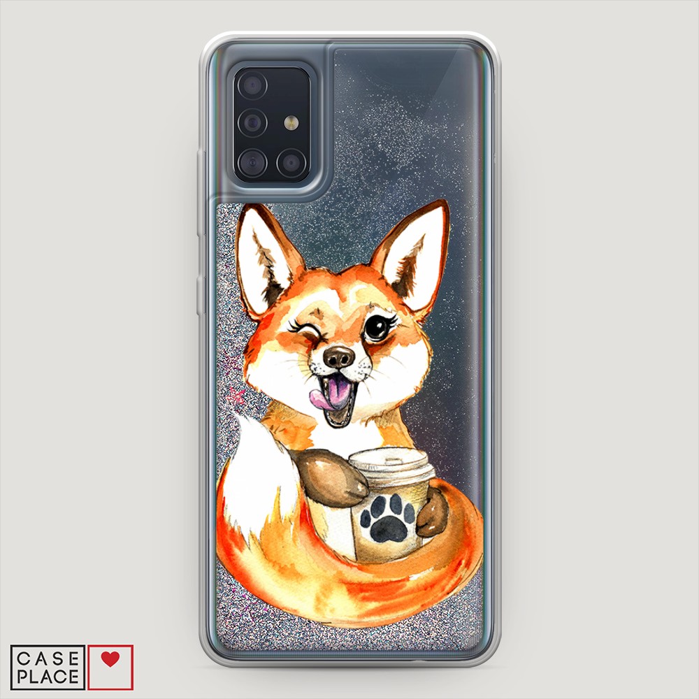

Чехол Awog на Samsung Galaxy A51 "Подмигивающая лиса с кофе", Разноцветный, 28991-1