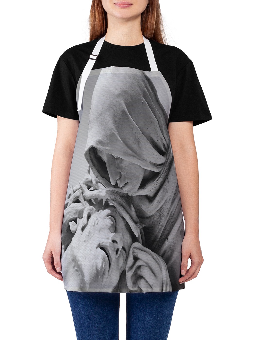 

Фартук женский JoyArty для готовки "Скульптура Страсти Христовы", универсальный размер, Белый