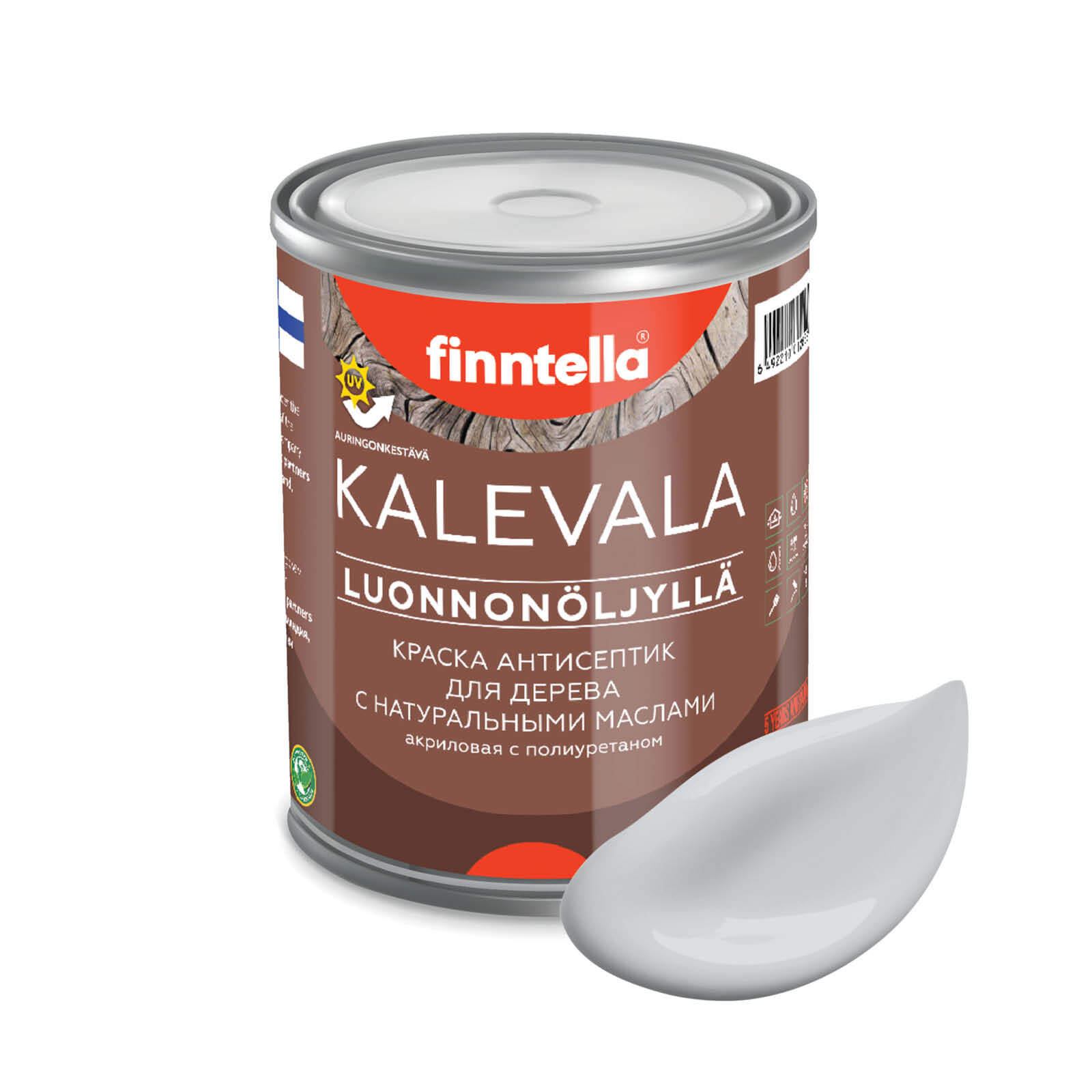 

Краска для дерева и деревянных фасадов FINNTELLA KALEVALA, с натуральным маслом и полиурет, Серый, KALEVALA NLC