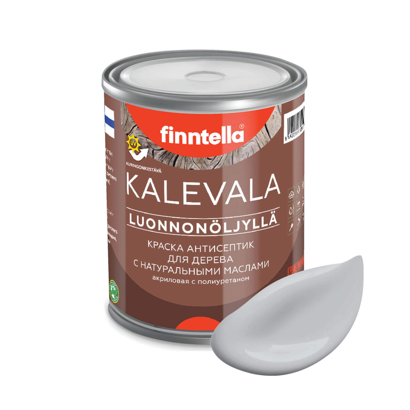 

Краска для дерева и деревянных фасадов FINNTELLA KALEVALA, с натуральным маслом и полиурет, Серый, KALEVALA NLC