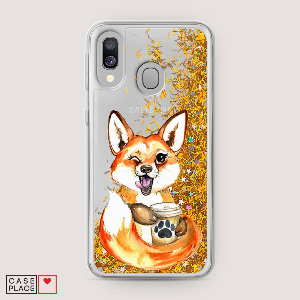 

Чехол Awog на Samsung Galaxy A40 "Подмигивающая лиса с кофе", Разноцветный, 28090-1
