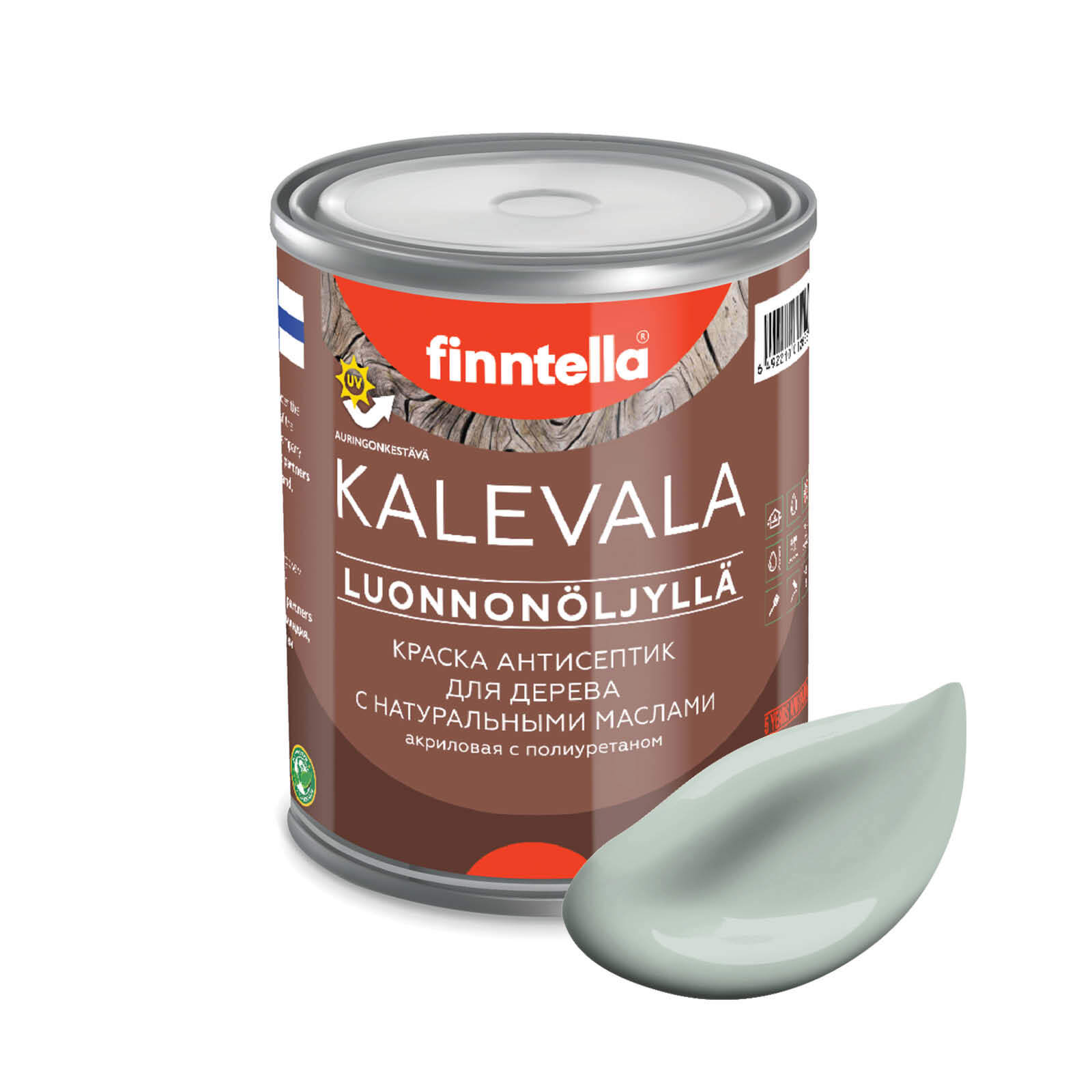 

Краска для дерева и деревянных фасадов FINNTELLA KALEVALA, с натуральным маслом и полиурет, Зеленый, KALEVALA NLC