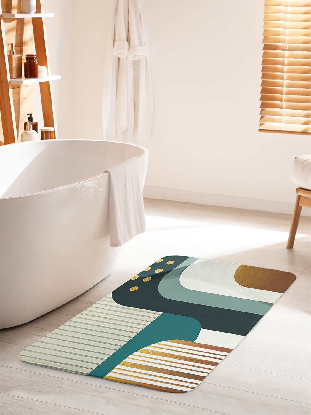 

Коврик для ванной туалета душа JoyArty "Красочные изгибы", bath_sd2808_60x100
