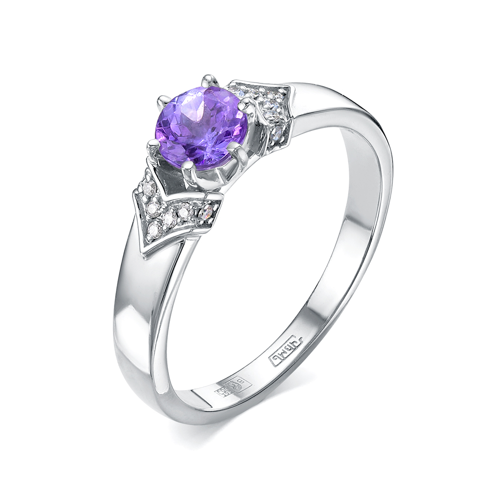 

Кольцо из золота р.  Астра 01-0101-1208, бриллиант\танзанит, 01-0101-1208