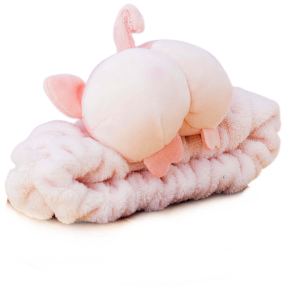 Повязка на голову Pig tail pink повязка для головы ушки лисички плюш