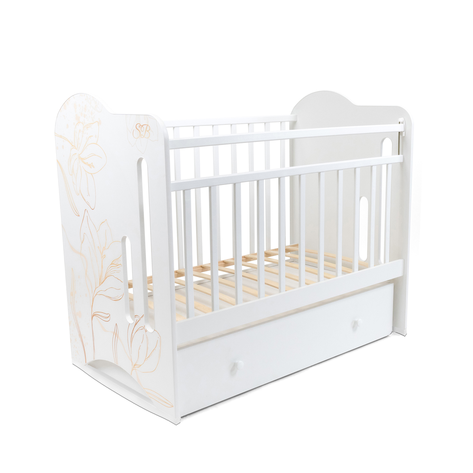 

Кровать детская Sweet Baby Rosmini, колесо-качалка с ящиком, Bianco, белый, 426695, Sweet Baby 426695