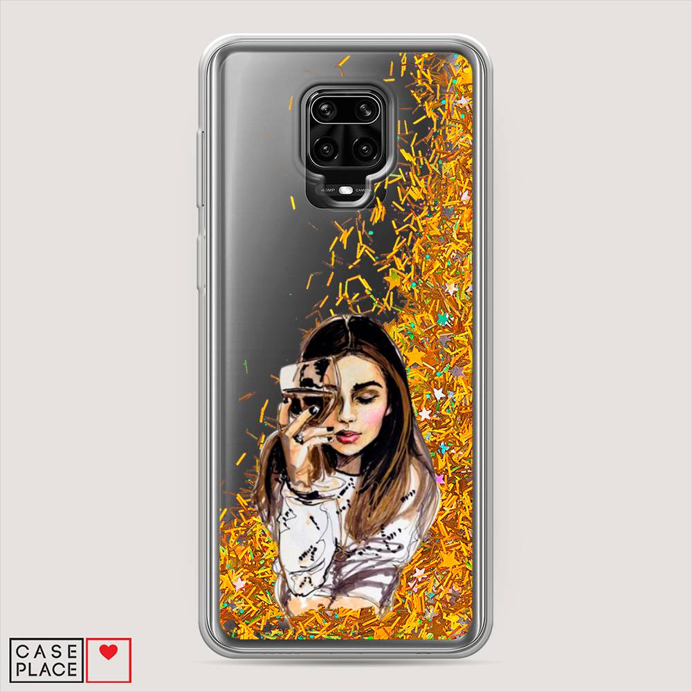 

Чехол Awog на Xiaomi Redmi Note 9S/Note 9 Pro "Девушка с бокалом", Разноцветный, 37990-1